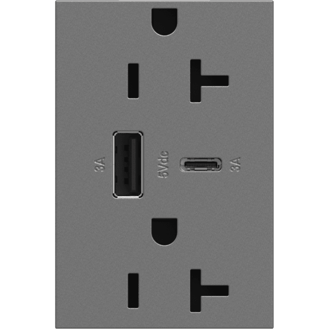 Legrand - Adorne 20A Tamper-Resistant Ultra-Fast USB Type A/C Outlet - Lights Canada