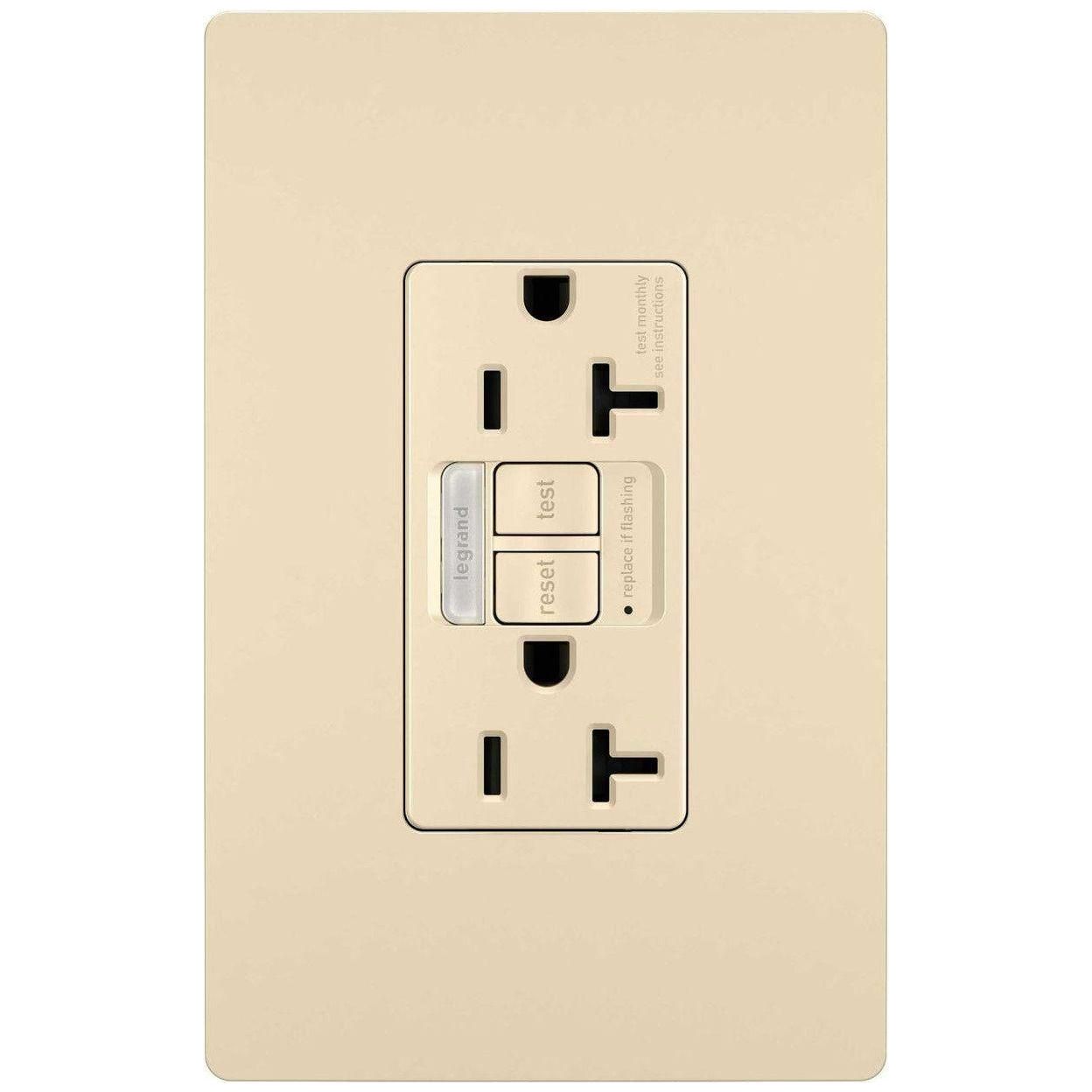 Legrand - radiant 20A Tamper-Resistant Self-Test GFCI Outlet with Night Light - Lights Canada