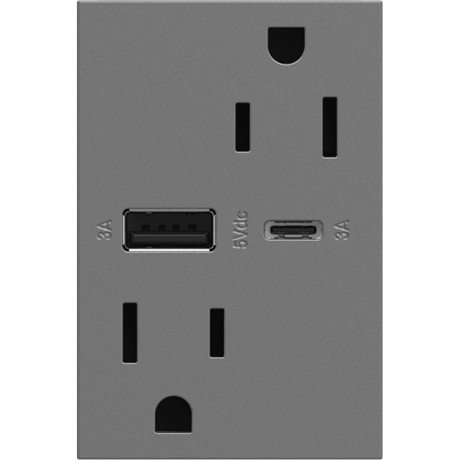 Legrand - Adorne 15A Tamper-Resistant Ultra-Fast USB Type A/C Outlet - Lights Canada