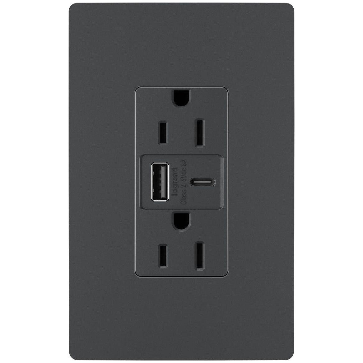 Legrand - radiant 15A Tamper-Resistant USB Type A/C Outlet - Lights Canada
