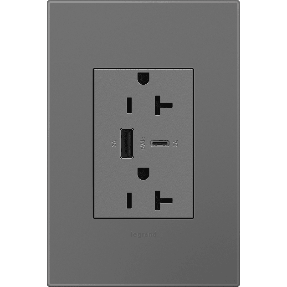 Legrand - Adorne 20A Tamper-Resistant Ultra-Fast USB Type A/C Outlet - Lights Canada