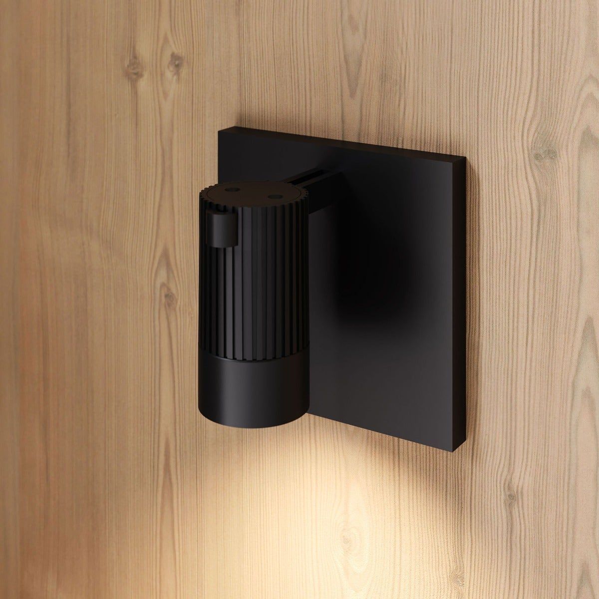 Suspenders Standard Single Sconce with Bar-Mounted Single Cylinder with Snoot Flood Lens