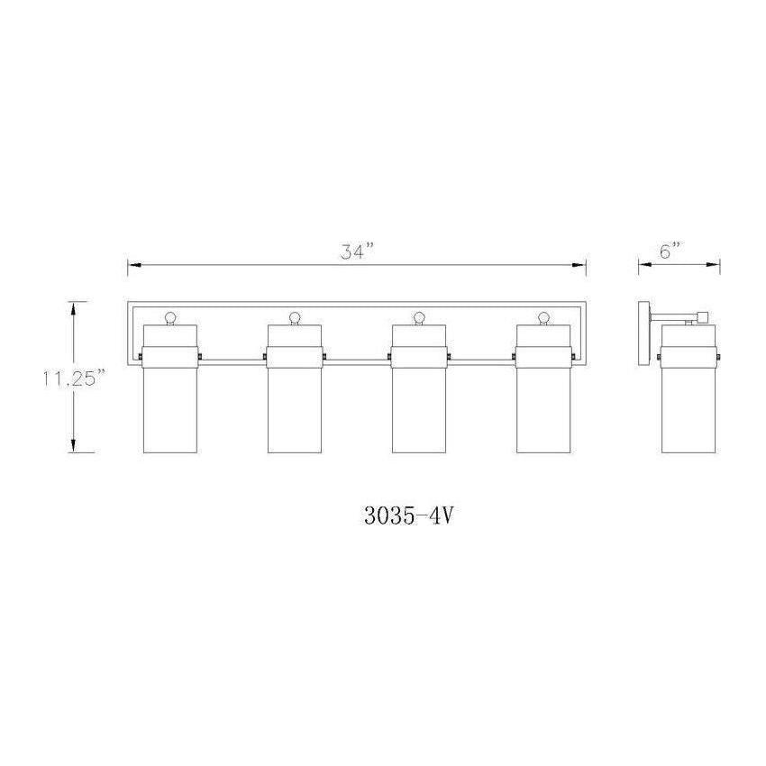 Z-Lite - Fontaine 4-Light Vanity Light - Lights Canada