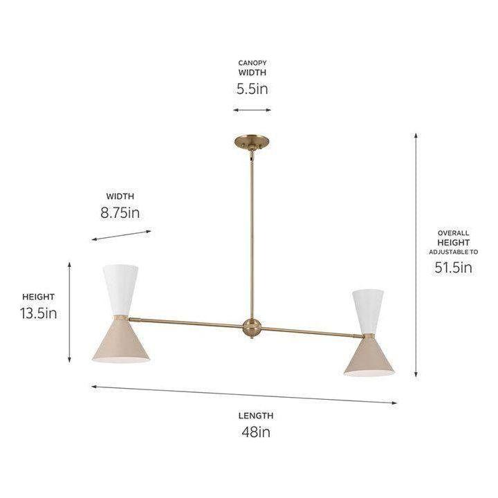 Kichler - Phix 48" 4-Light Linear Chandelier - Lights Canada
