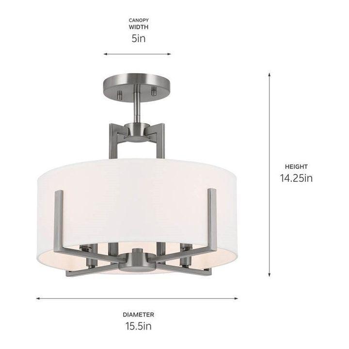 Kichler - Malen 15.5" 4-Light Semi Flush Mount / Pendant (Convertible) - Lights Canada