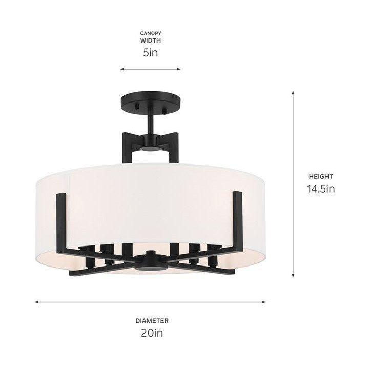 Kichler - Malen 20" 8-Light Semi Flush Mount / Pendant (Convertible) - Lights Canada