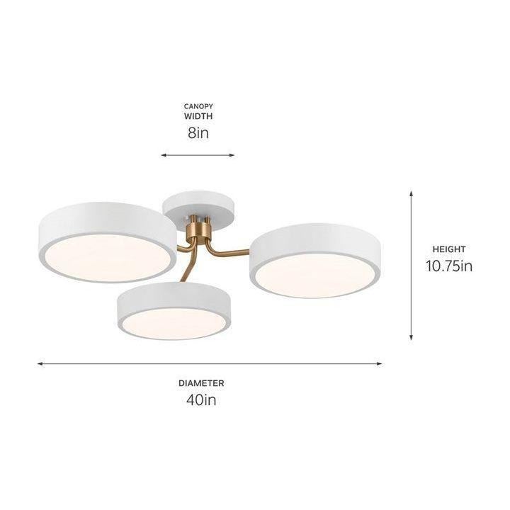 Kichler - Sago 40" 3-Light Semi Flush Mount - Lights Canada