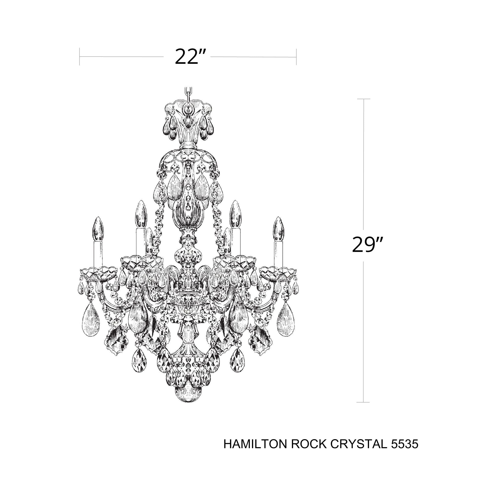 Hamilton Rock Crystal 6-Light Chandelier