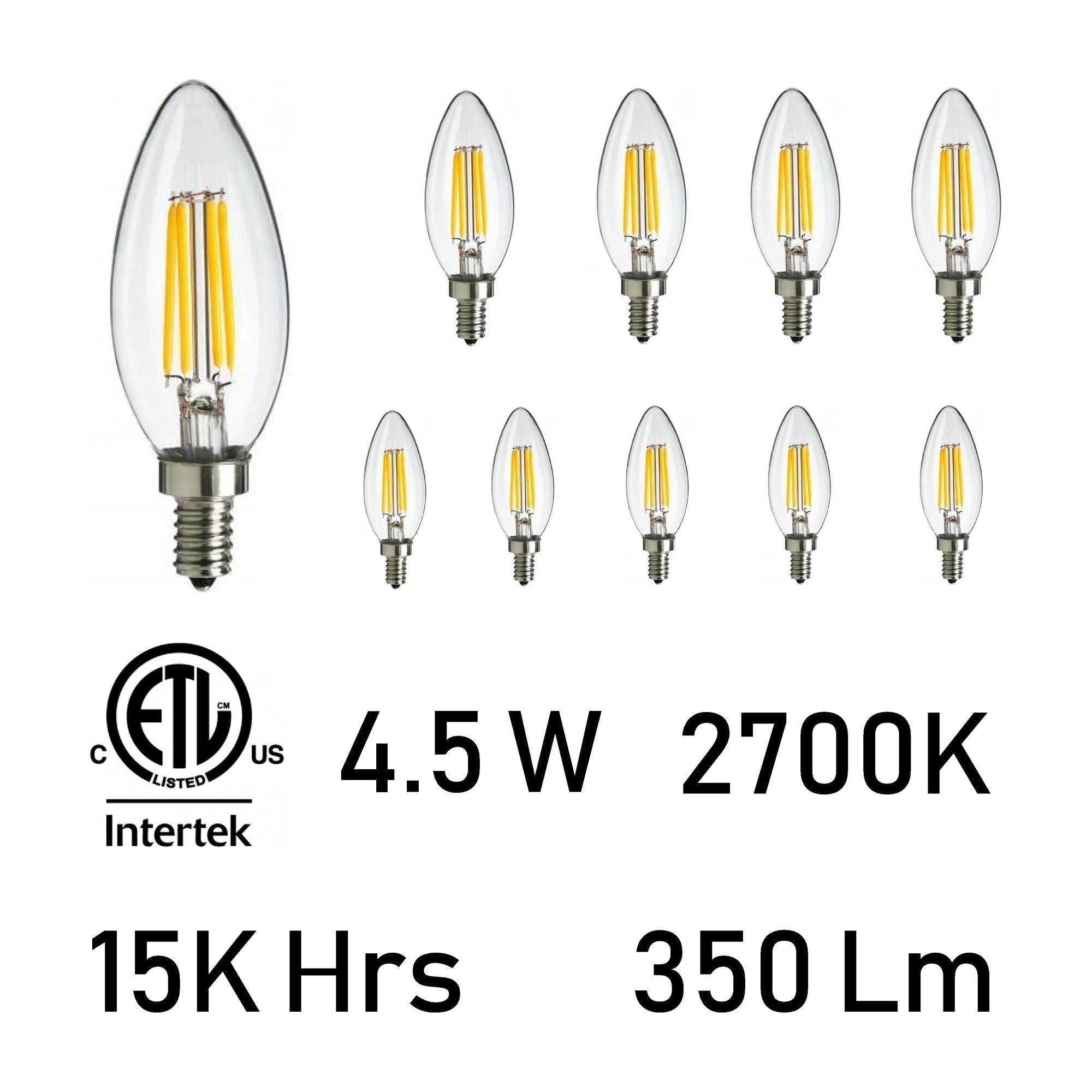 CWI - 4.5 Watt E12 LED Bulb 2700K (10 pack) - Lights Canada