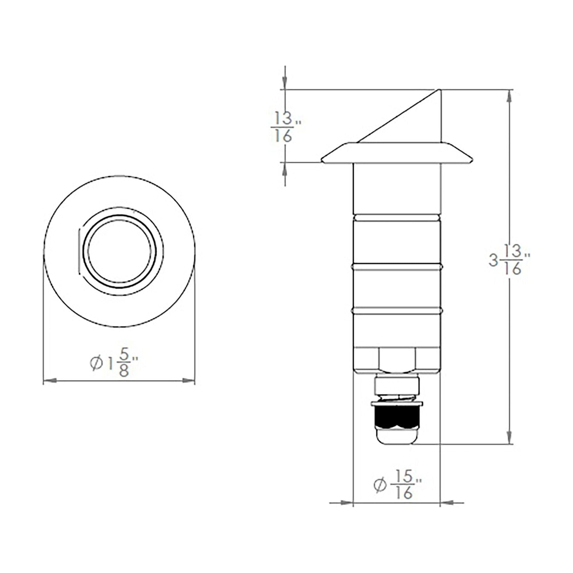 WAC Lighting - LED 1" 12V Round Shroud Top Inground Indicator Light - Lights Canada