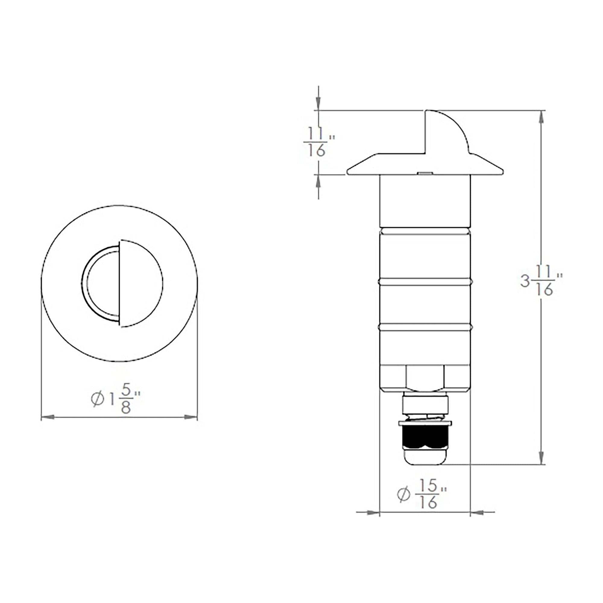 WAC Lighting - LED 1" 12V Round Scoop Top Inground Indicator Light - Lights Canada