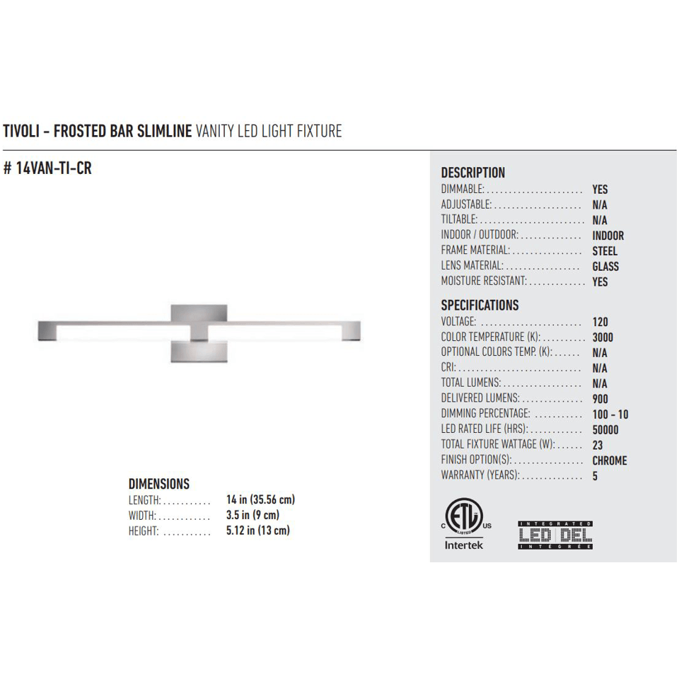 Artika - Artika Tivoli Vanity Light - Lights Canada
