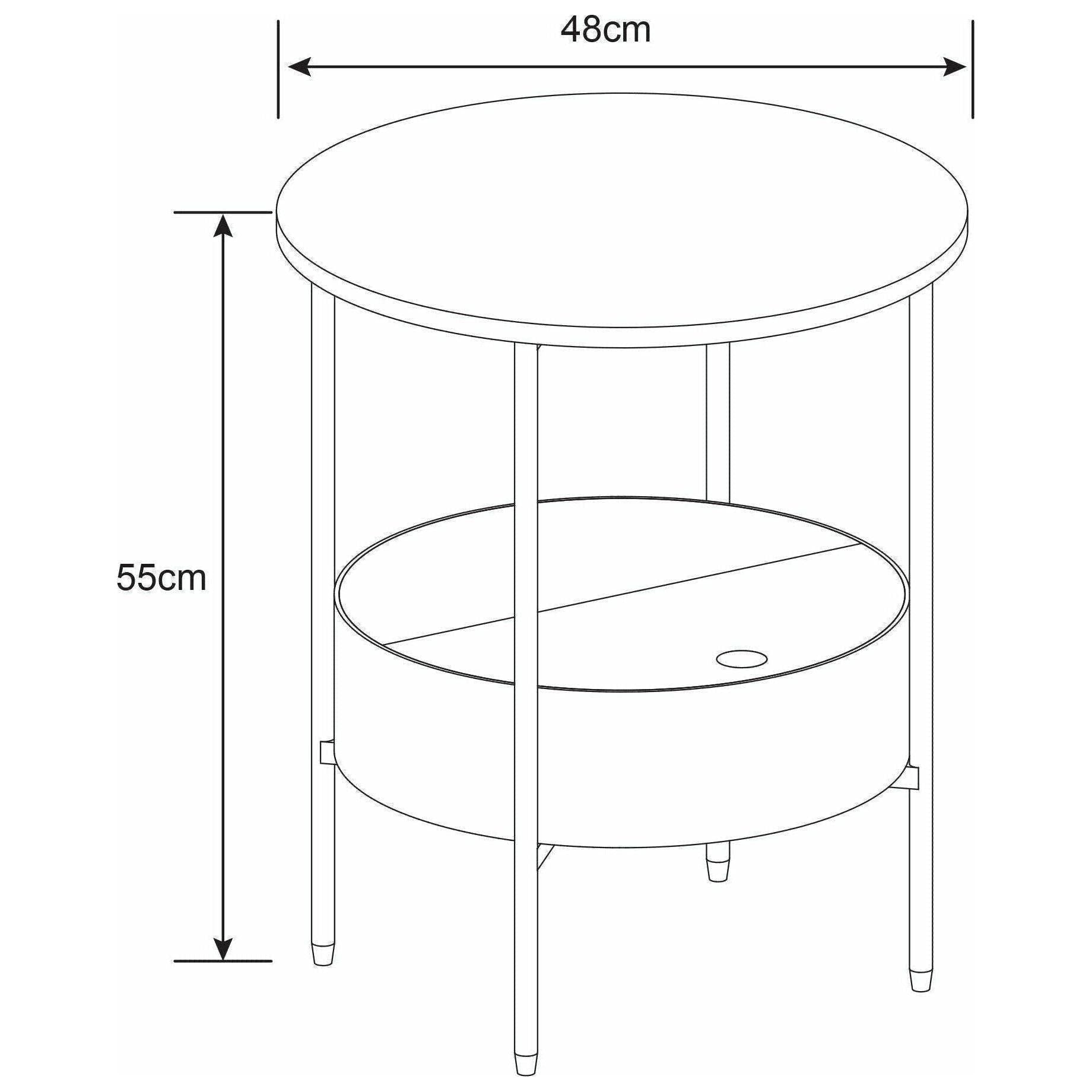 Canarm - Canarm Hutton Round Side Table - Lights Canada