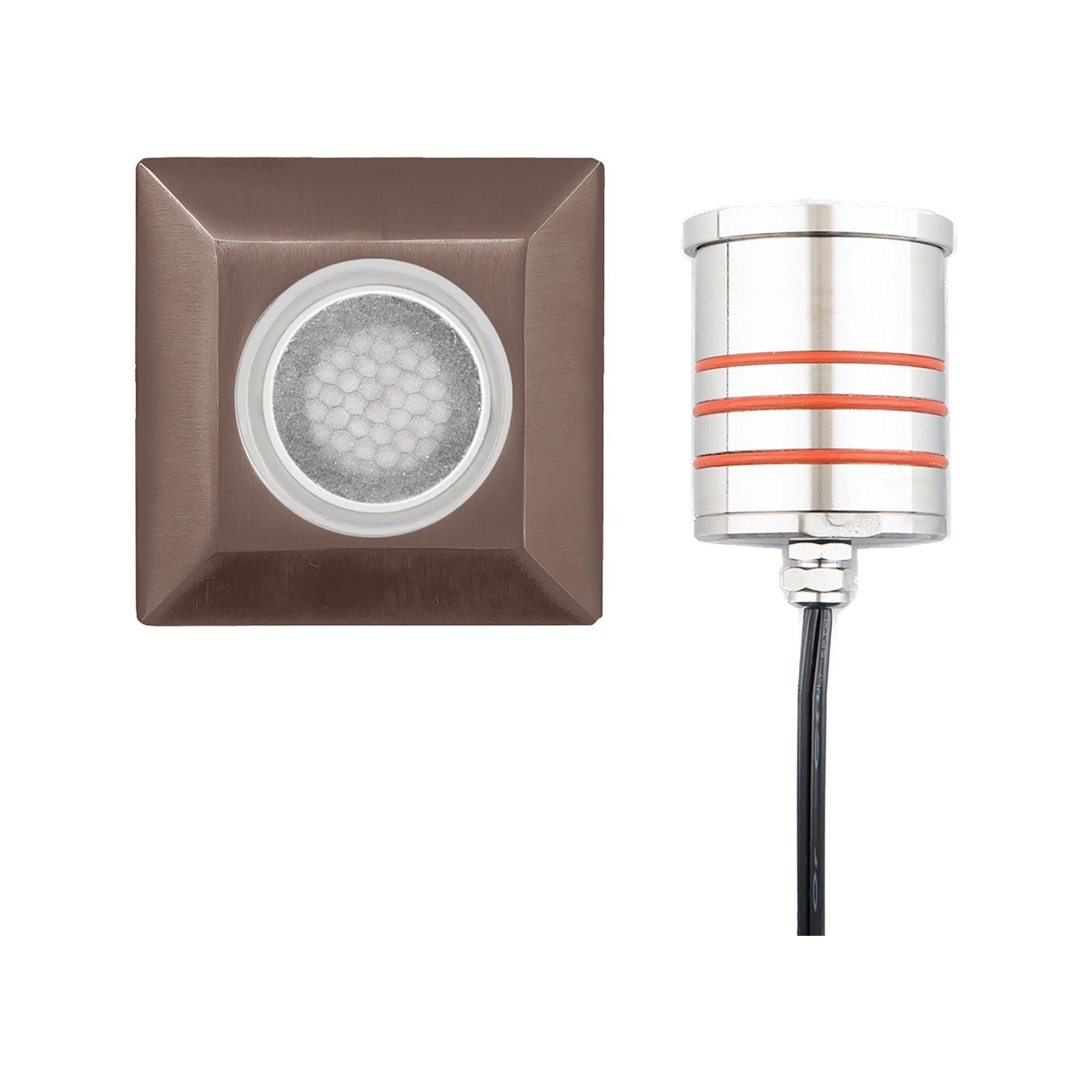 WAC Lighting - LED 2" 12V Square Beveled Top Inground Indicator Light with Hex Louver - Lights Canada