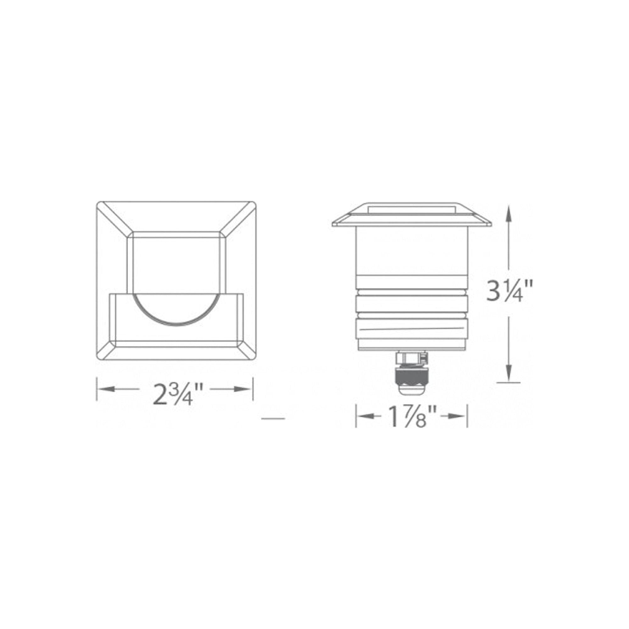WAC Lighting - LED 2" 12V Square Beveled Half Square Top Inground Indicator Light - Lights Canada