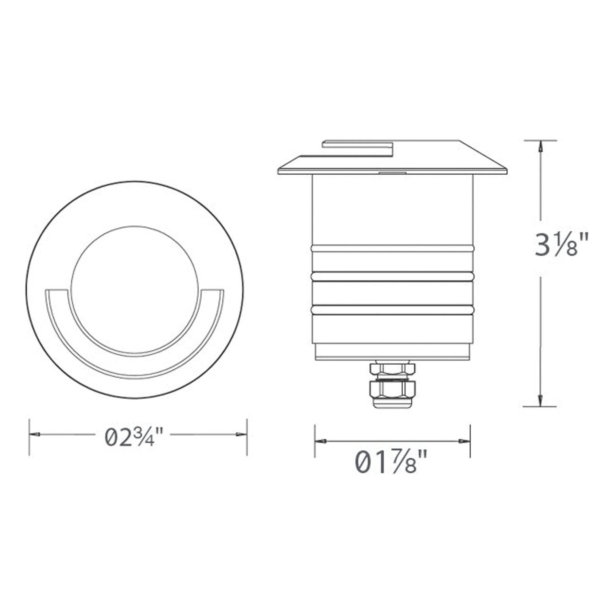WAC Lighting - LED 2" 12V Round Beveled Single Directional Top Inground Indicator Light - Lights Canada