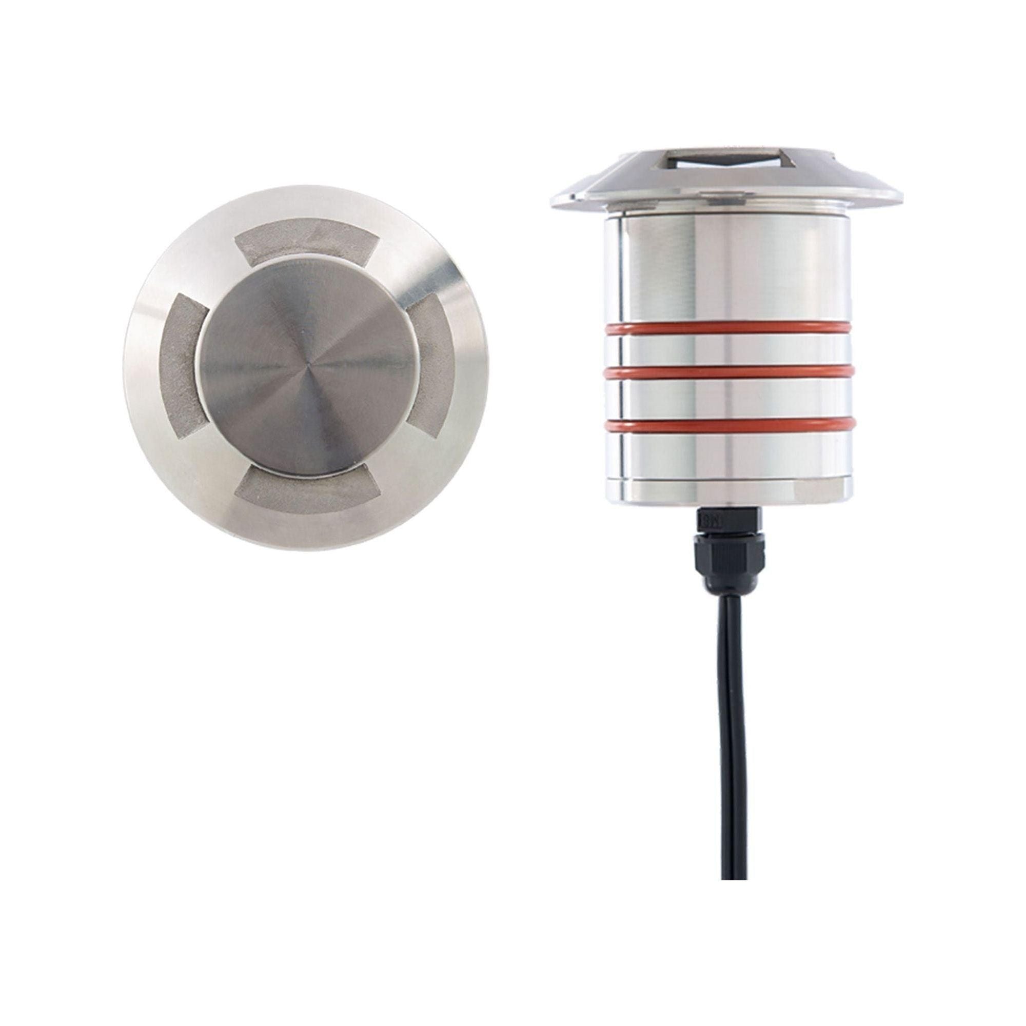 WAC Lighting - LED 2" 12V Round Beveled Quad Directional Top Inground Indicator Light - Lights Canada
