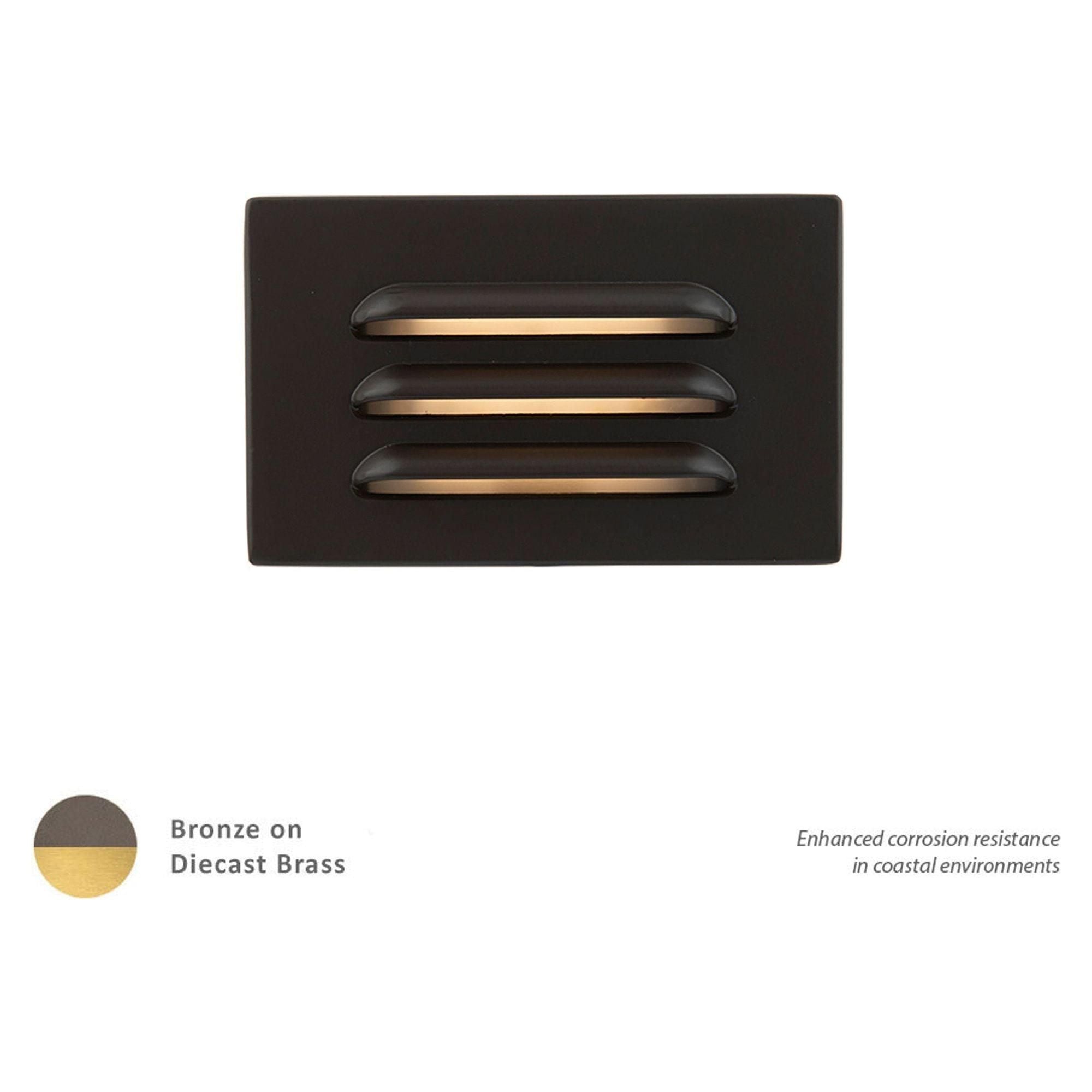 WAC Lighting - 5" 12V LED Horizontal Louvered Surface Mounted Indoor/Outdoor Step Light and Wall Light - Lights Canada