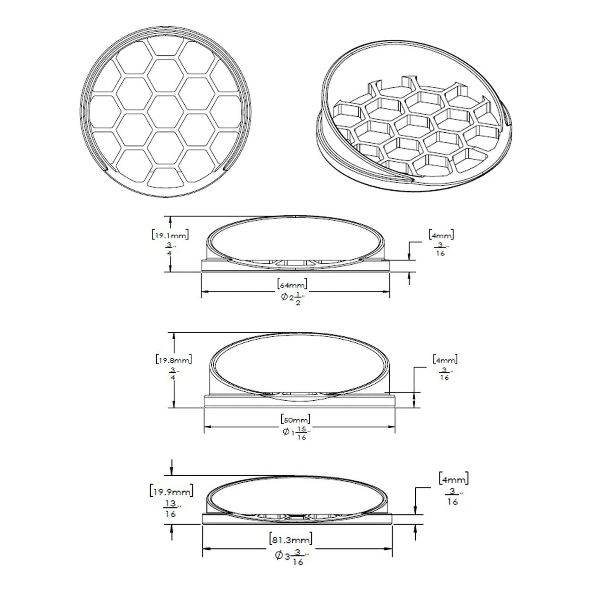 WAC Lighting - Snap-on Honeycomb Louver Glare Control for WAC Landscape Lighting Mini Accent Light - Lights Canada