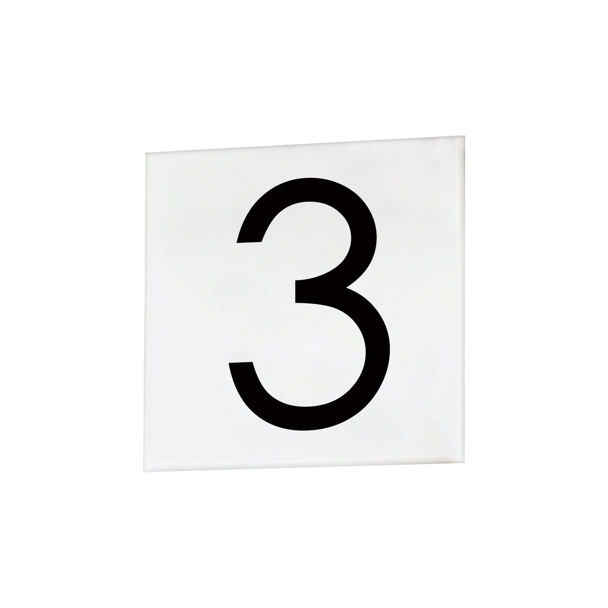 Maxim Lighting - 4" Square Tile Number 3 (Sans Serif) - Lights Canada