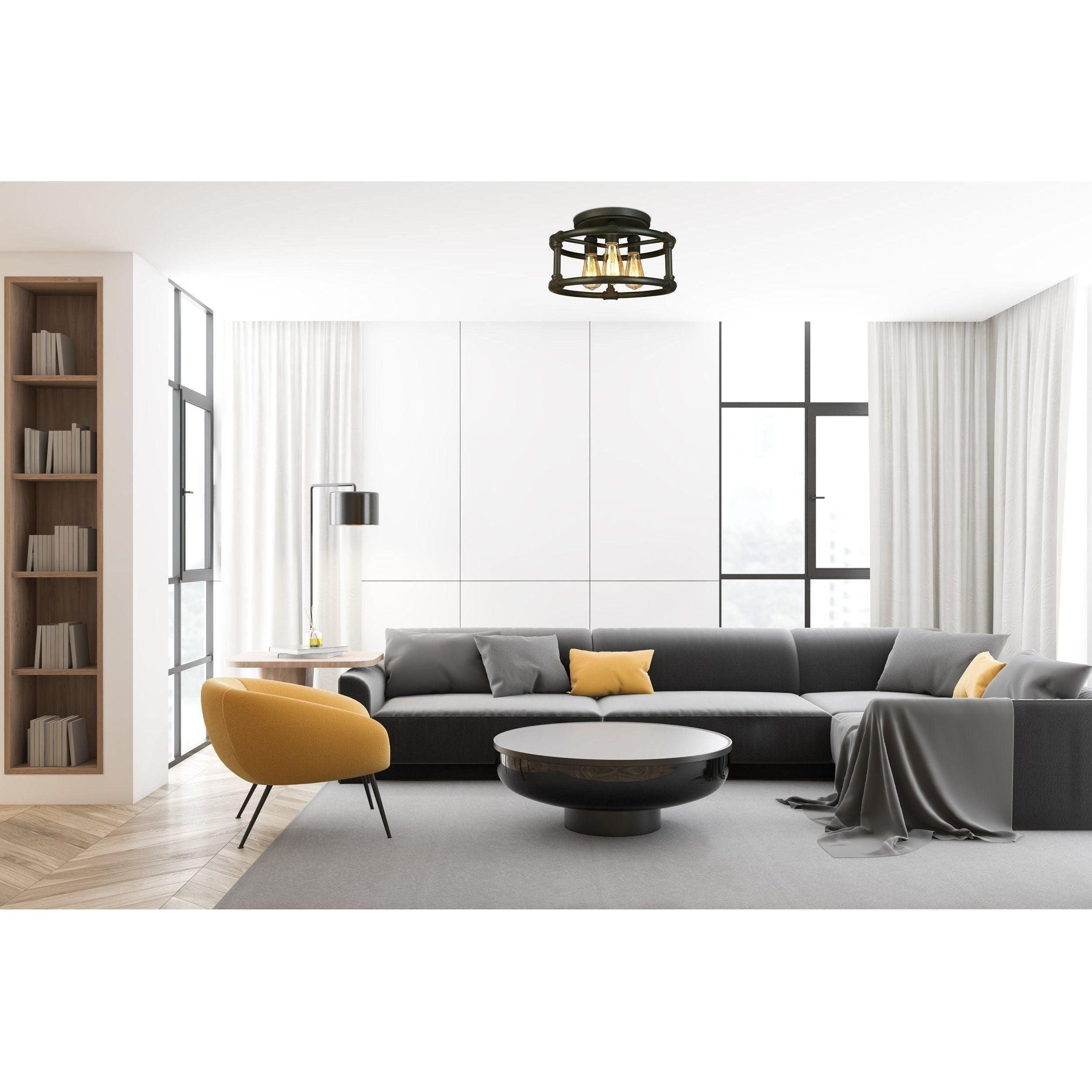 Eglo - Wymer Semi Flush Mount - Lights Canada