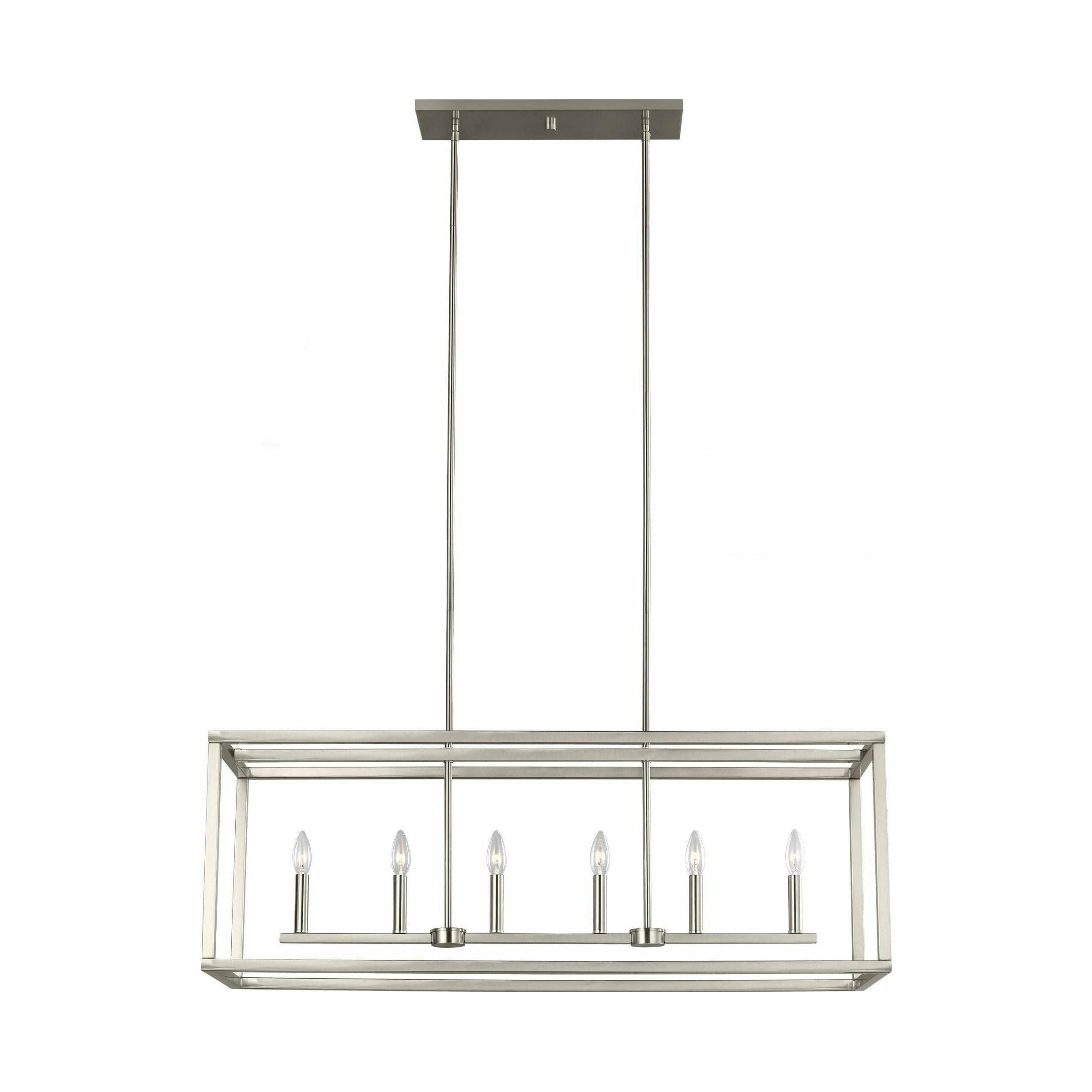Generation Lighting - Moffet Street 6-Light Linear Suspension (with Bulbs) - Lights Canada