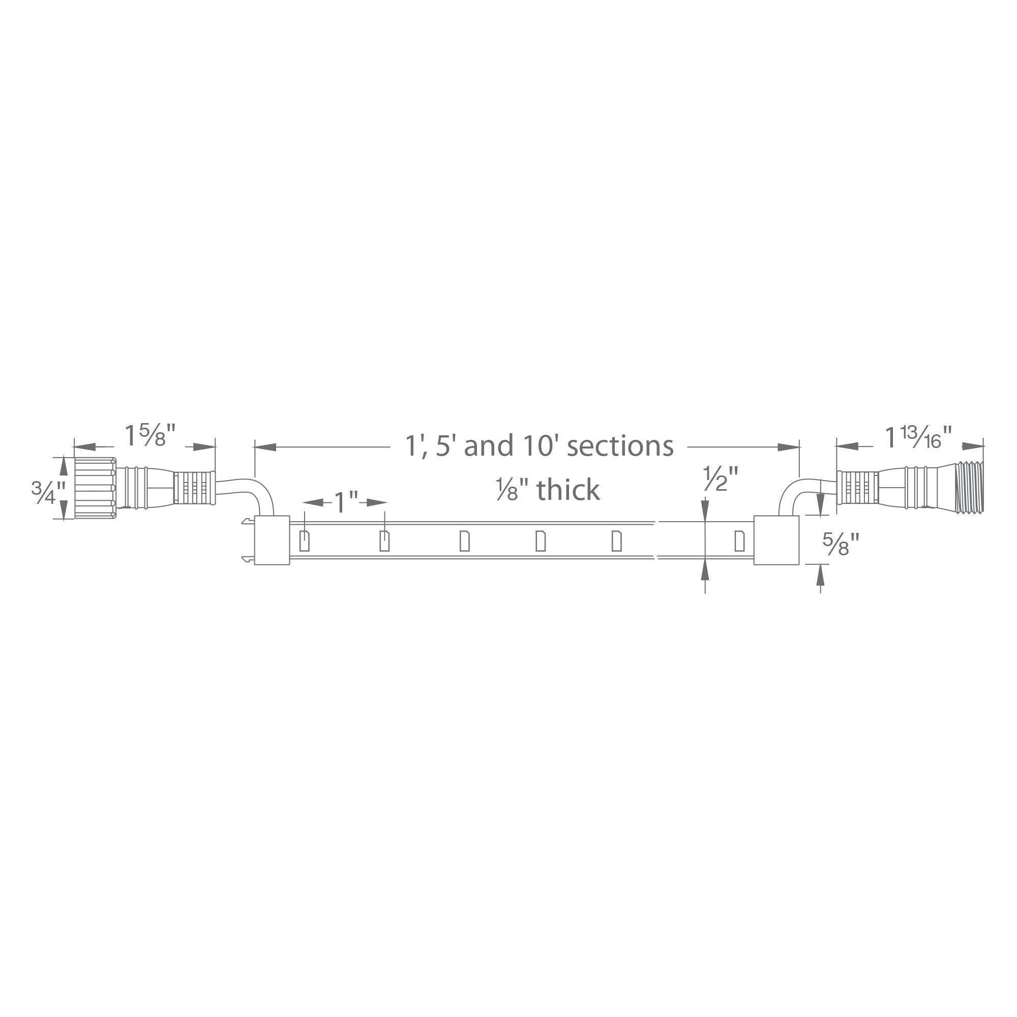 WAC Lighting - LED 12VDC Indoor/Outdoor IP68 Submersible Strip Light 2W/foot 1ft Length - Lights Canada