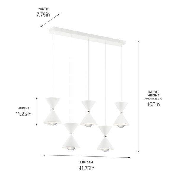 Elan - Elan Kordan Linear Chandelier 5Lt LED - Lights Canada