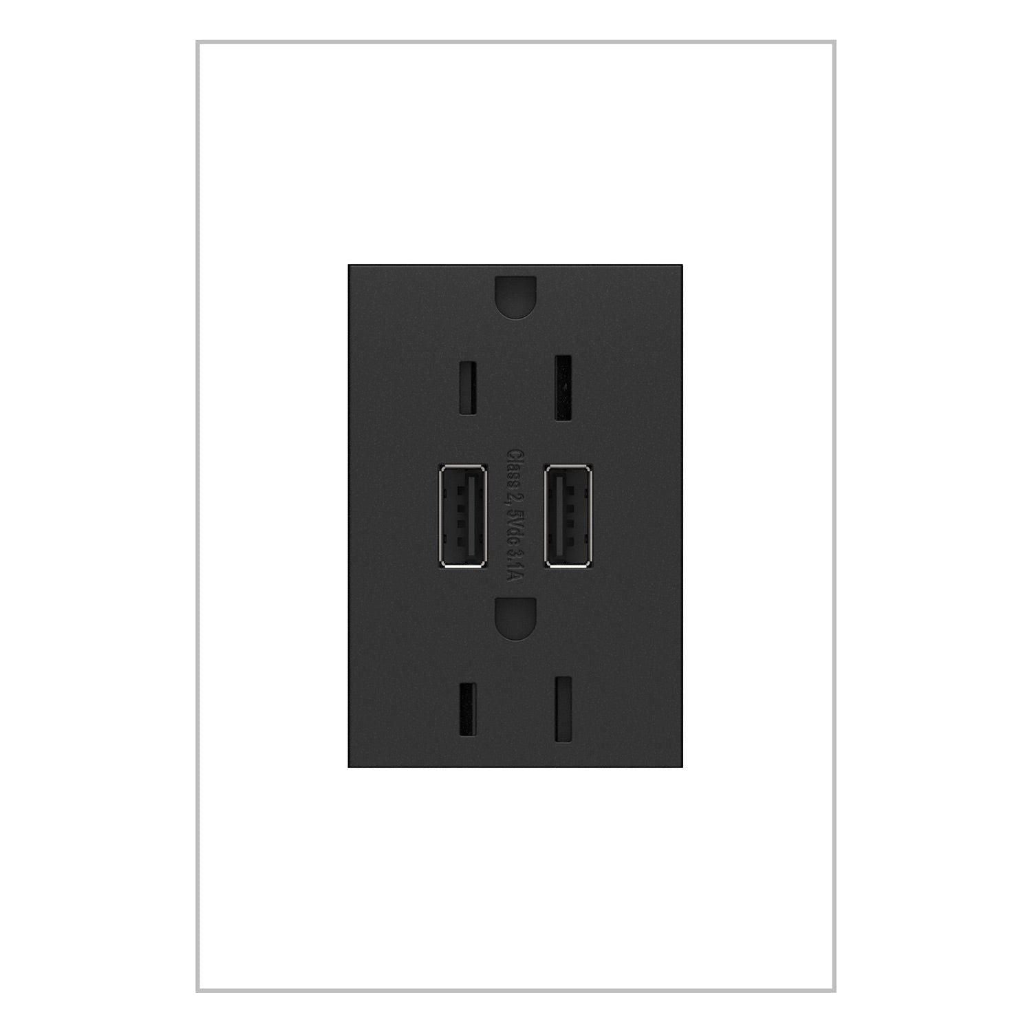 Legrand - Dual USB Plus-Size Outlet Combo - Lights Canada