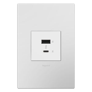 Legrand - Adorne Full-Size Ultra-Fast Type A/C Hybrid USB Outlet - Lights Canada