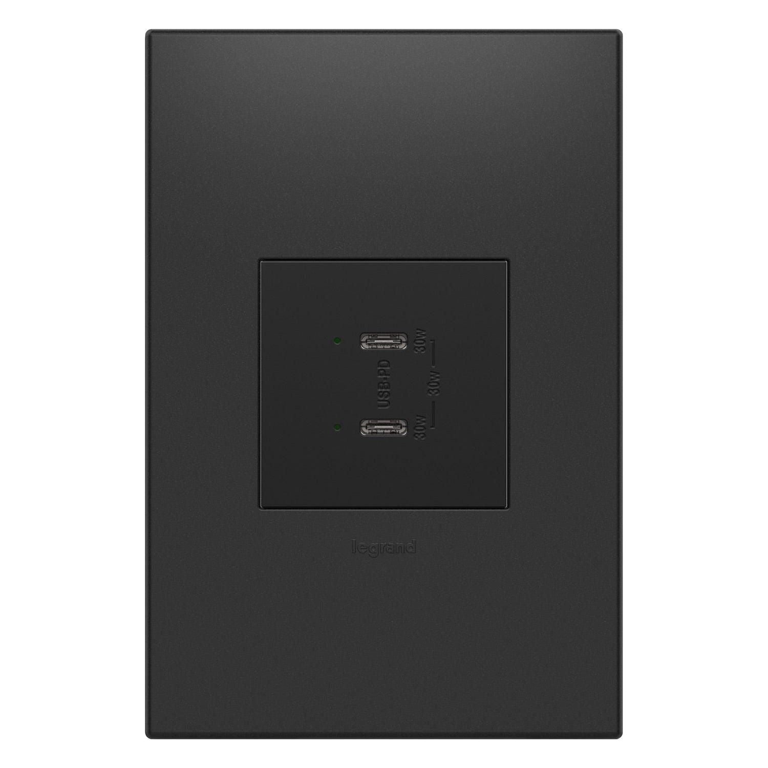 Legrand - Adorne Ultra Fast Plus Power Delivery USB Type C/C Outlet - Lights Canada