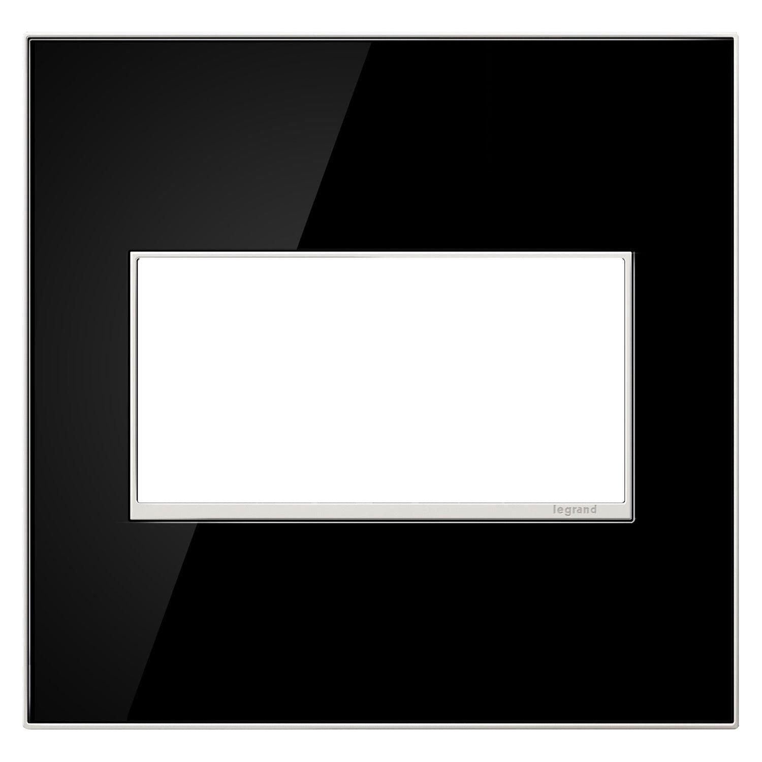 Legrand - Mirror Black 2-Gang Wall Plate - Lights Canada