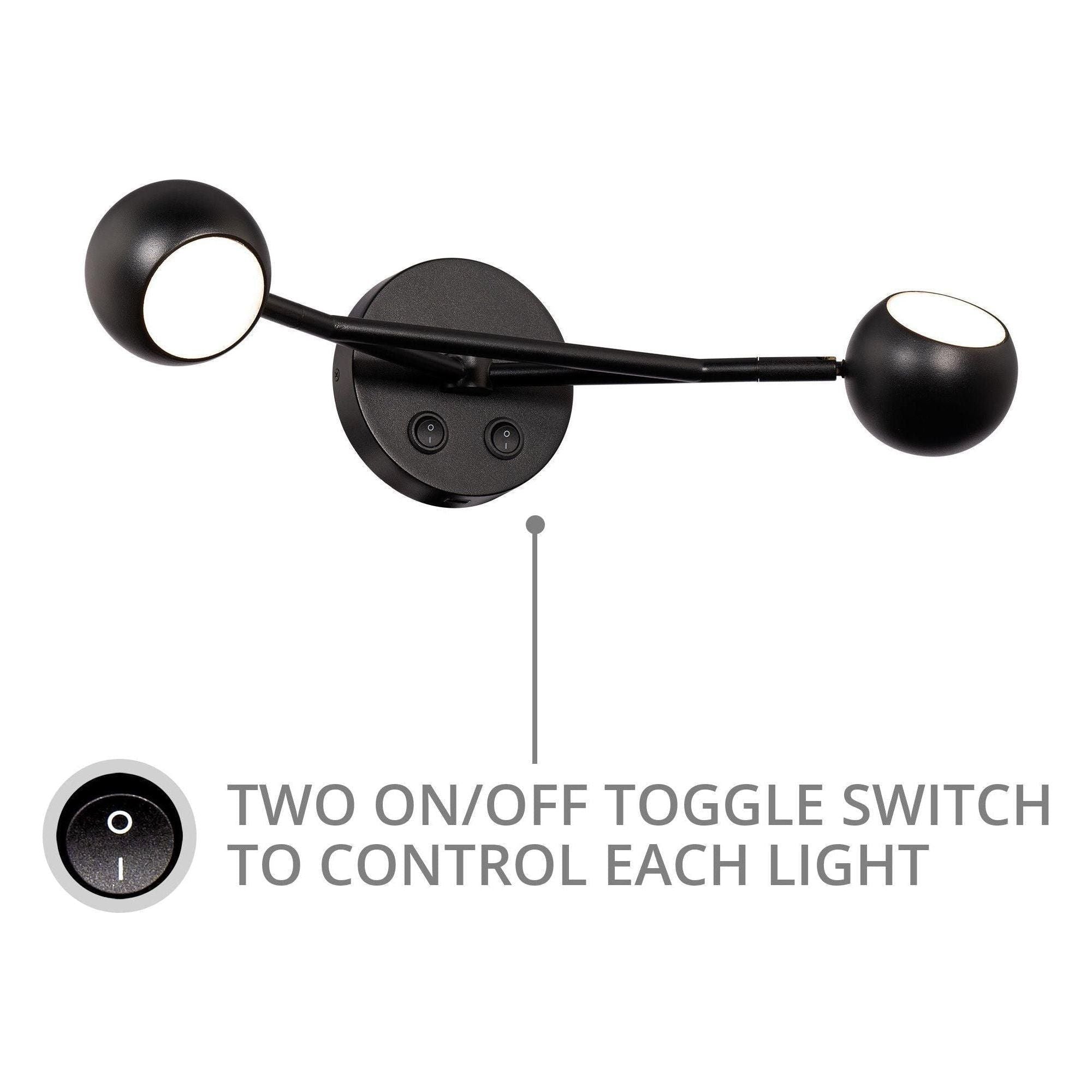 dweLED - Duplex 20" 2-Light LED Reading Light - Lights Canada