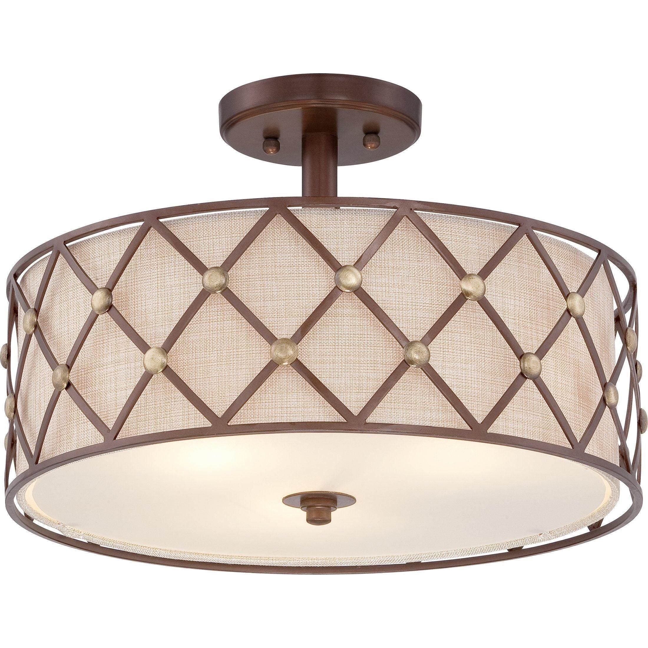 Quoizel - Brown Lattice Semi Flush Mount - Lights Canada