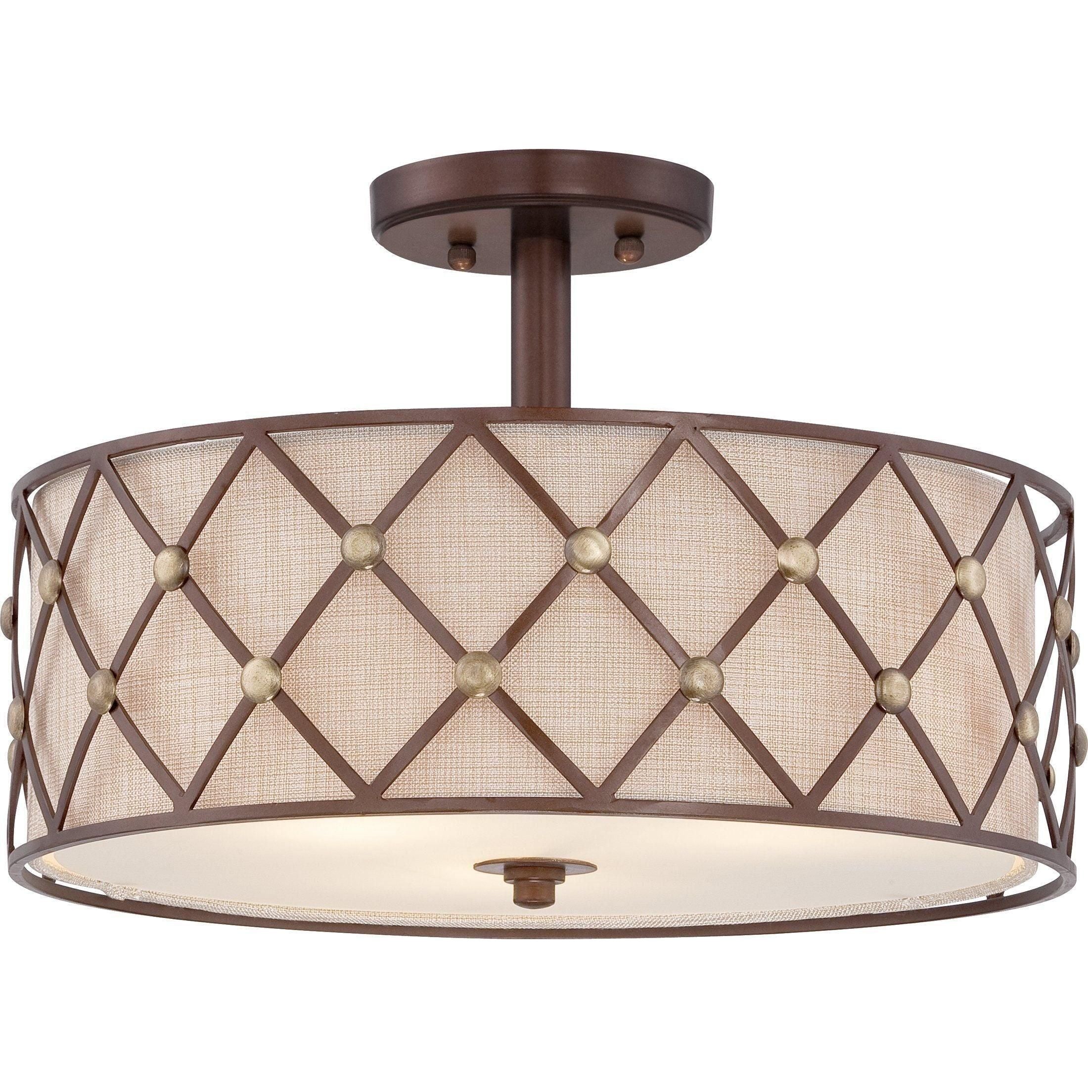 Quoizel - Brown Lattice Semi Flush Mount - Lights Canada