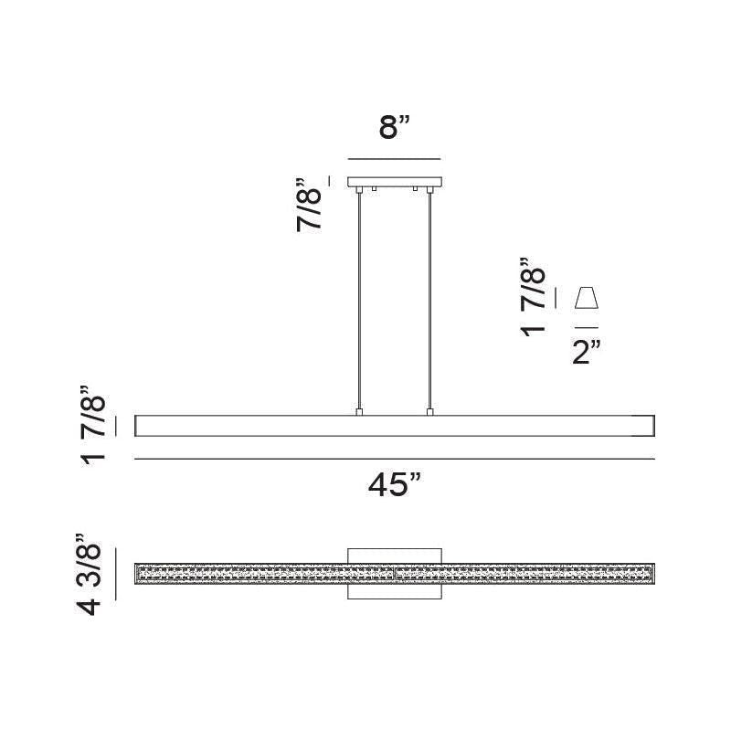 Matteo - Isosceles 45" 2-Light Linear Suspension - Lights Canada