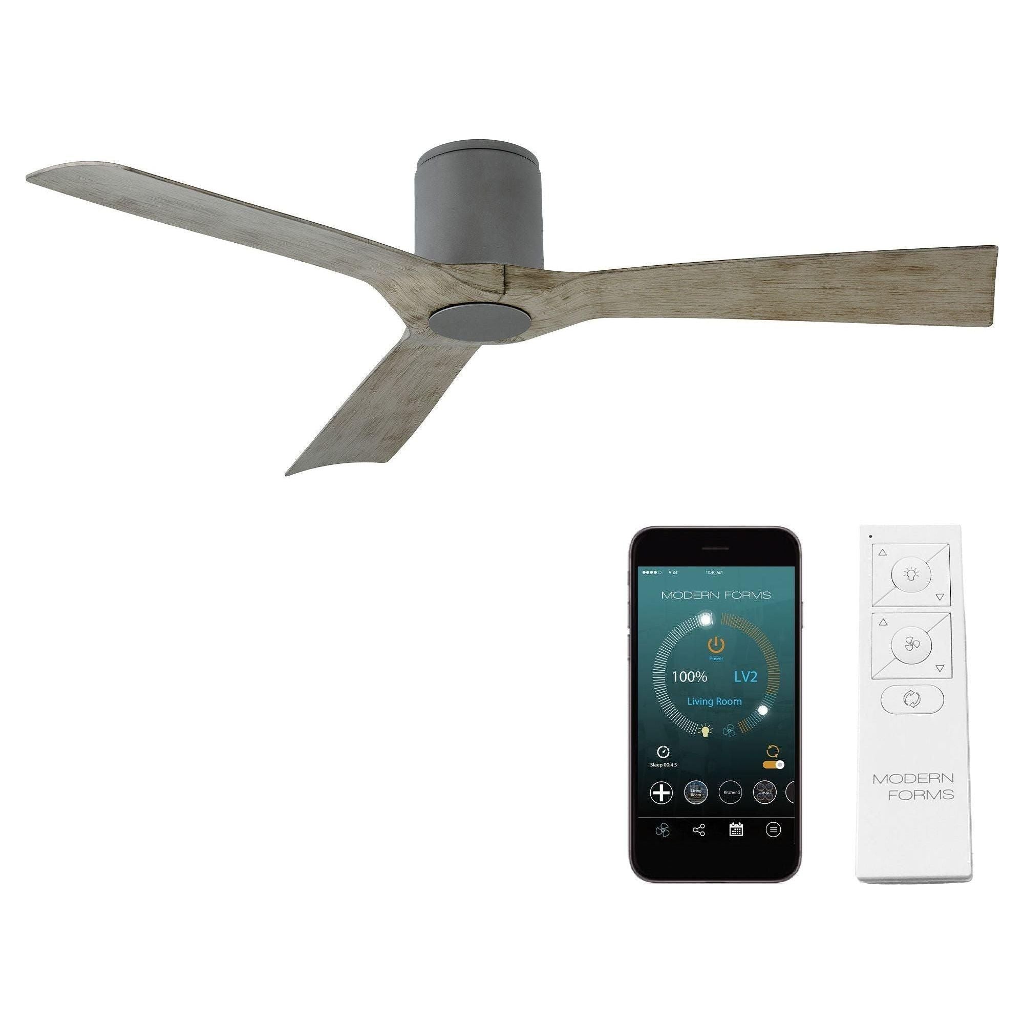 Modern Forms - Aviator Indoor/Outdoor 3-Blade 54" Smart Flush Mount Ceiling Fan with Remote Control - Lights Canada
