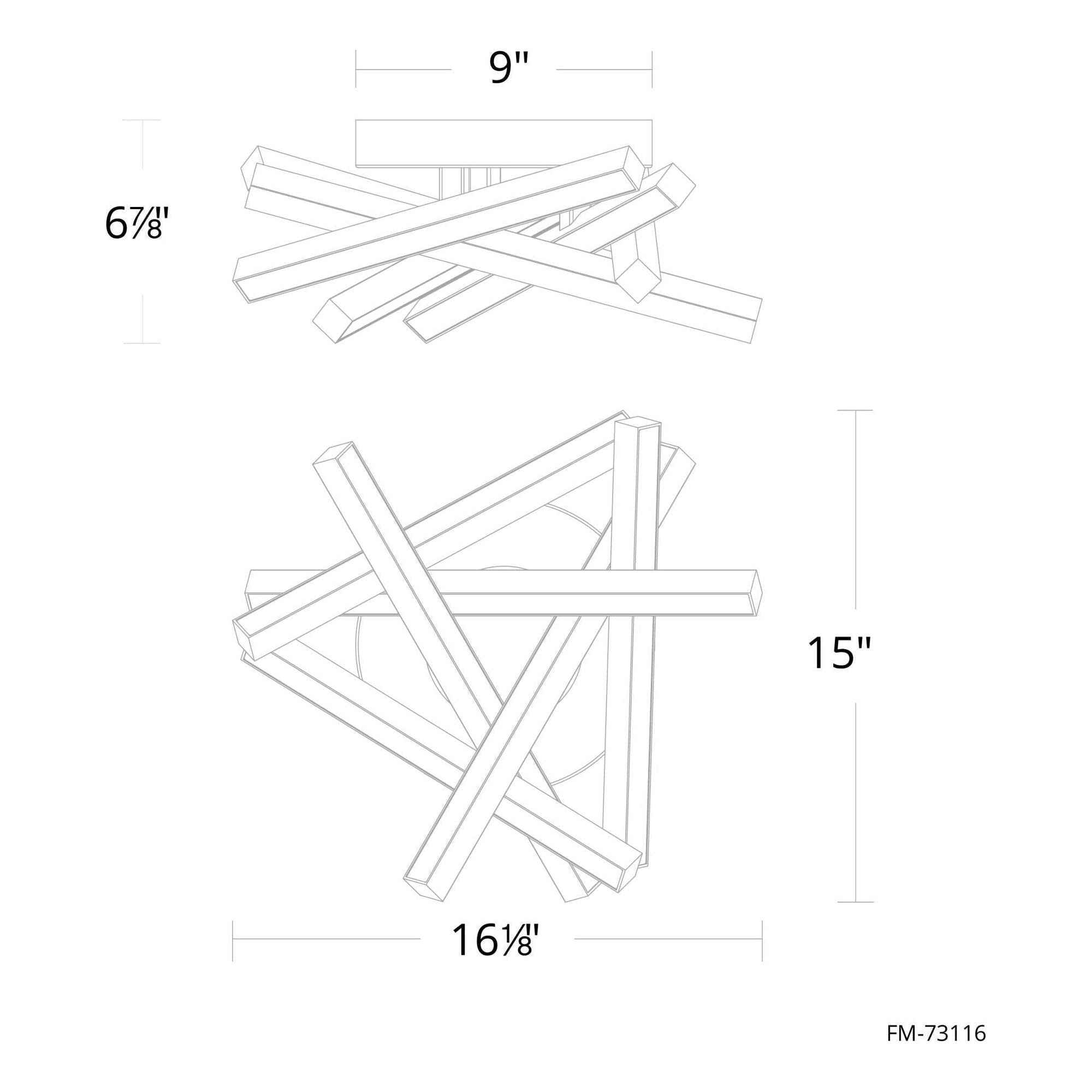 dweLED - Parallax 15" LED Flush Mount - Lights Canada