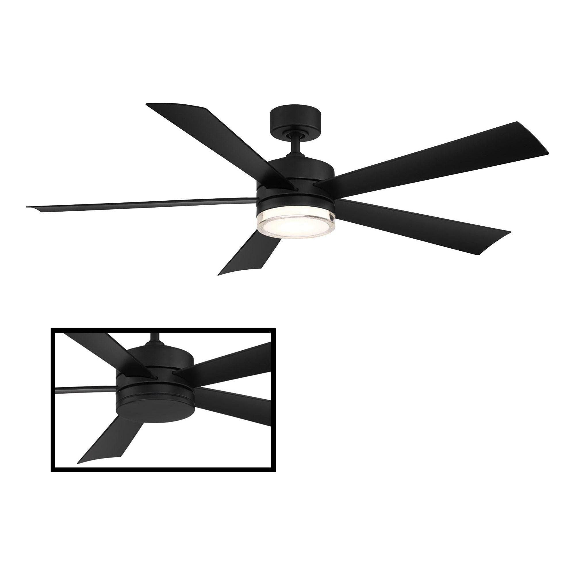 Modern Forms - Wynd Indoor/Outdoor 5-Blade 52" Smart Ceiling Fan with LED Light Kit and Remote Control - Lights Canada