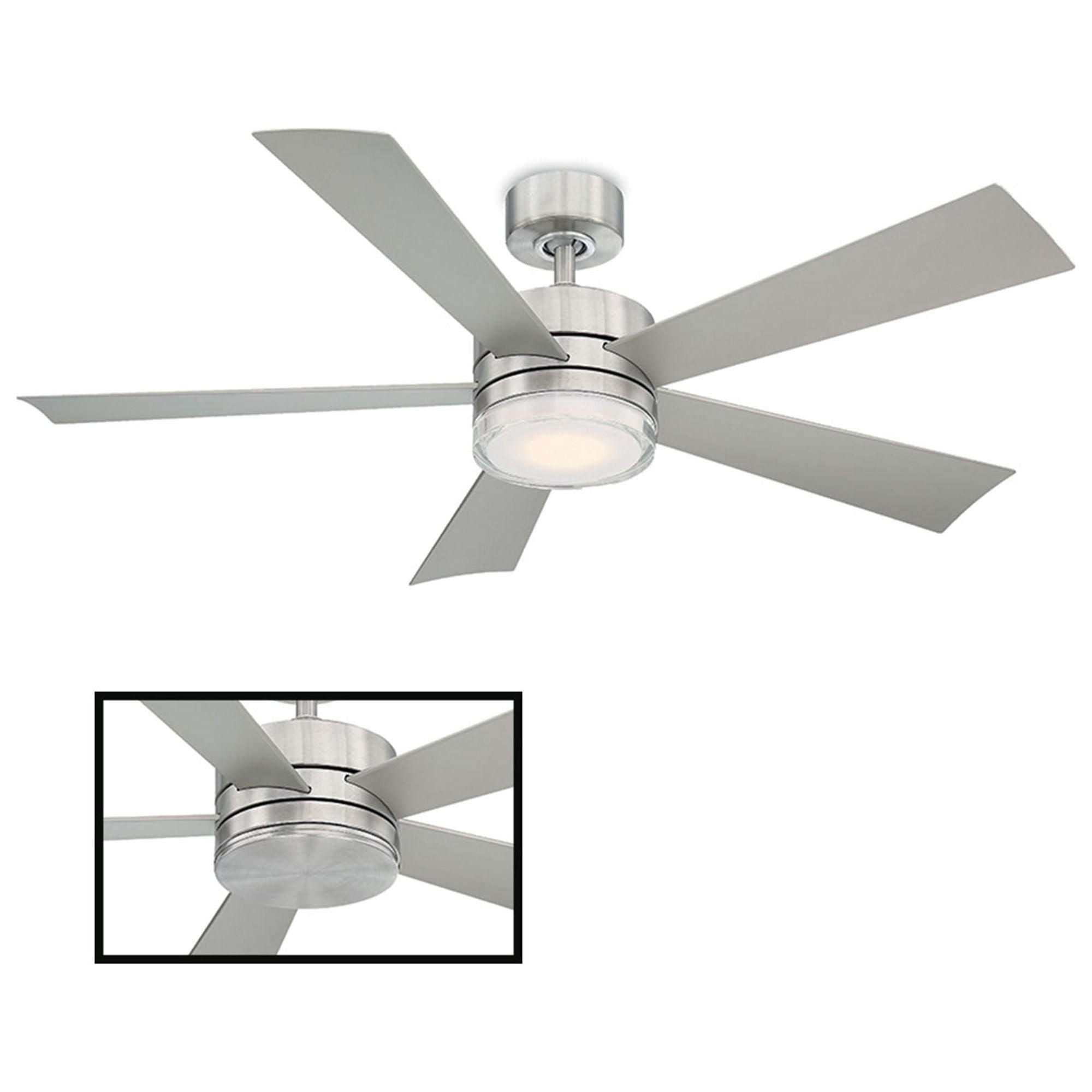 Modern Forms - Wynd Indoor/Outdoor 5-Blade 52" Smart Ceiling Fan with LED Light Kit and Remote Control - Lights Canada