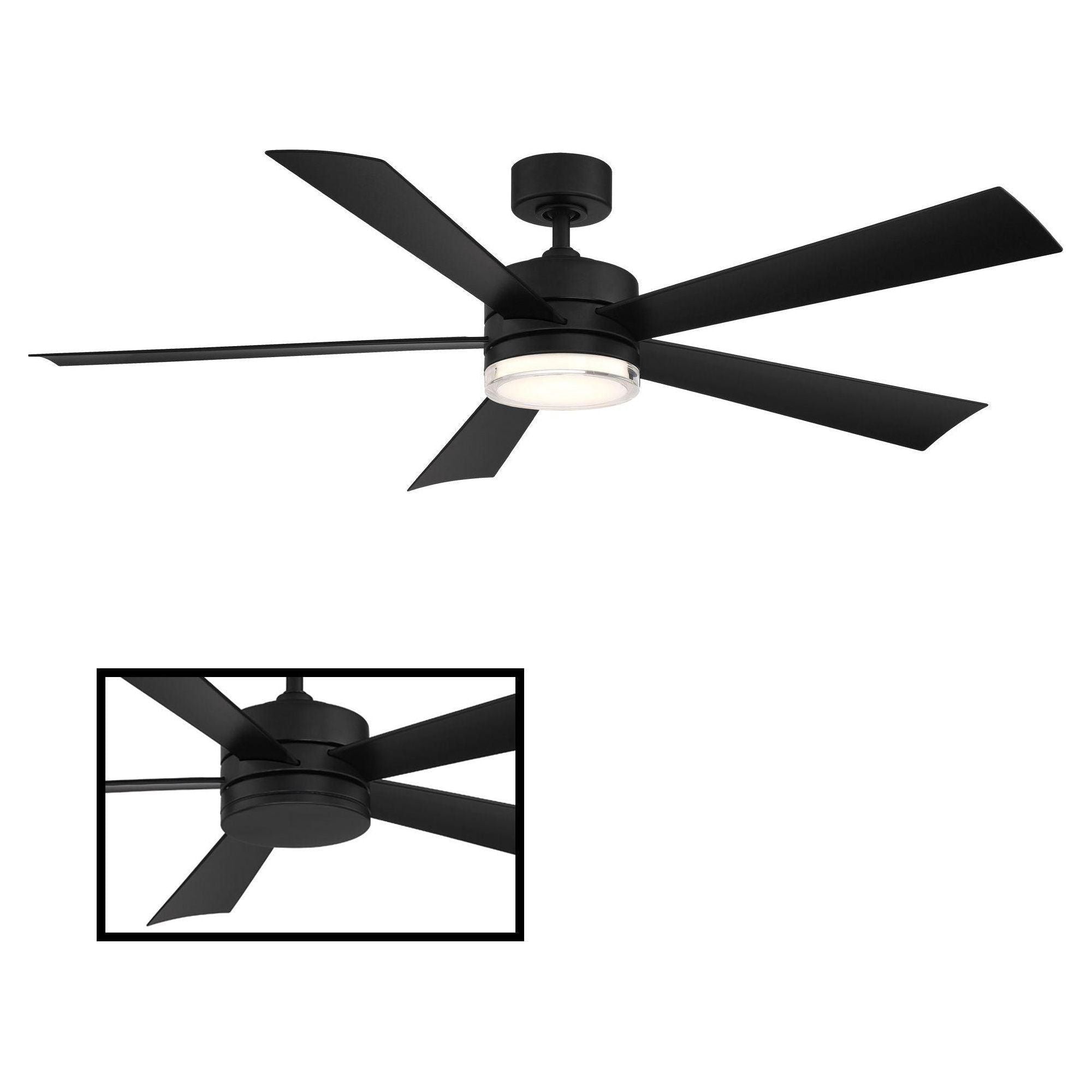 Modern Forms - Wynd Indoor/Outdoor 5-Blade 60" Smart Ceiling Fan with LED Light Kit and Remote Control - Lights Canada