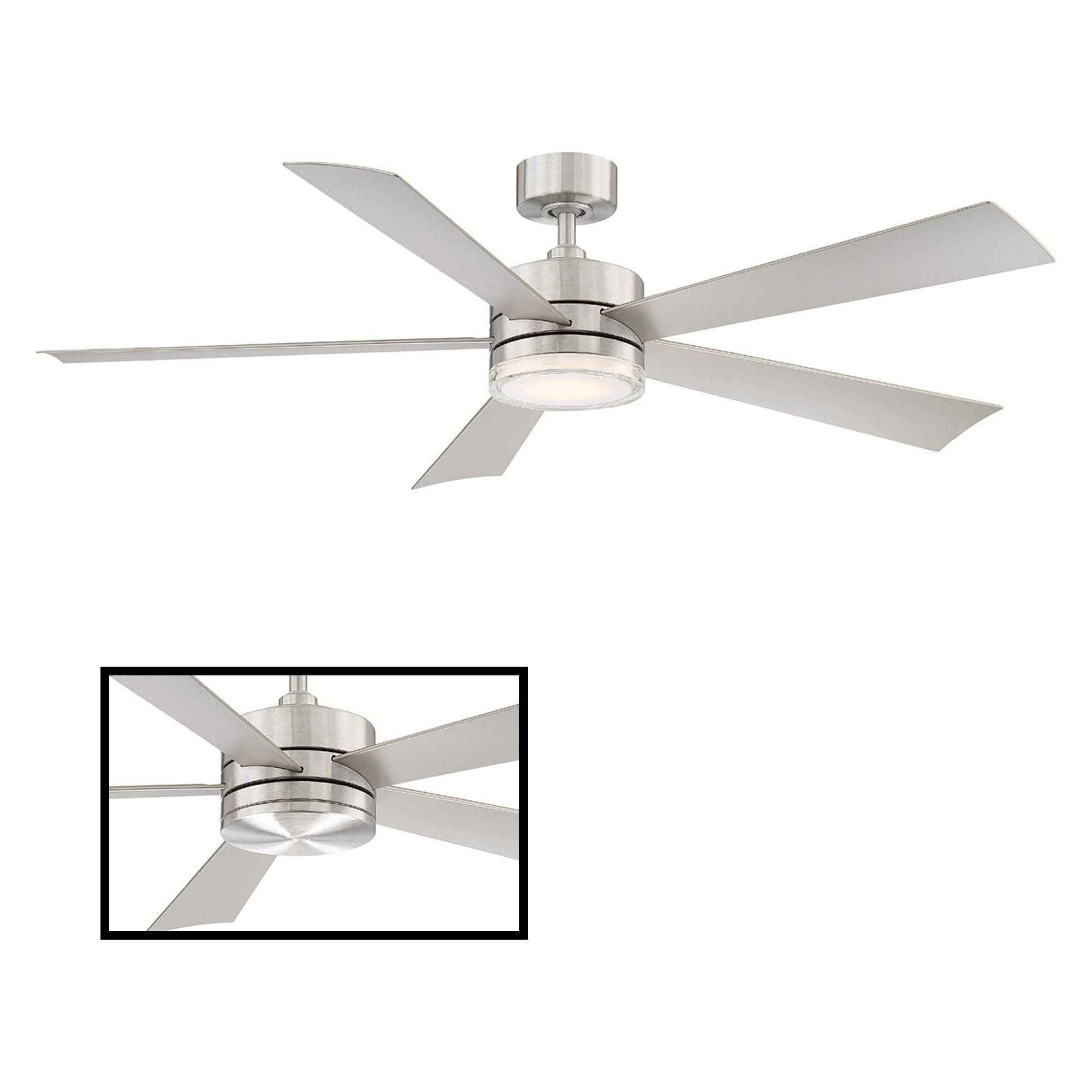 Modern Forms - Wynd Indoor/Outdoor 5-Blade 60" Smart Ceiling Fan with LED Light Kit and Remote Control - Lights Canada