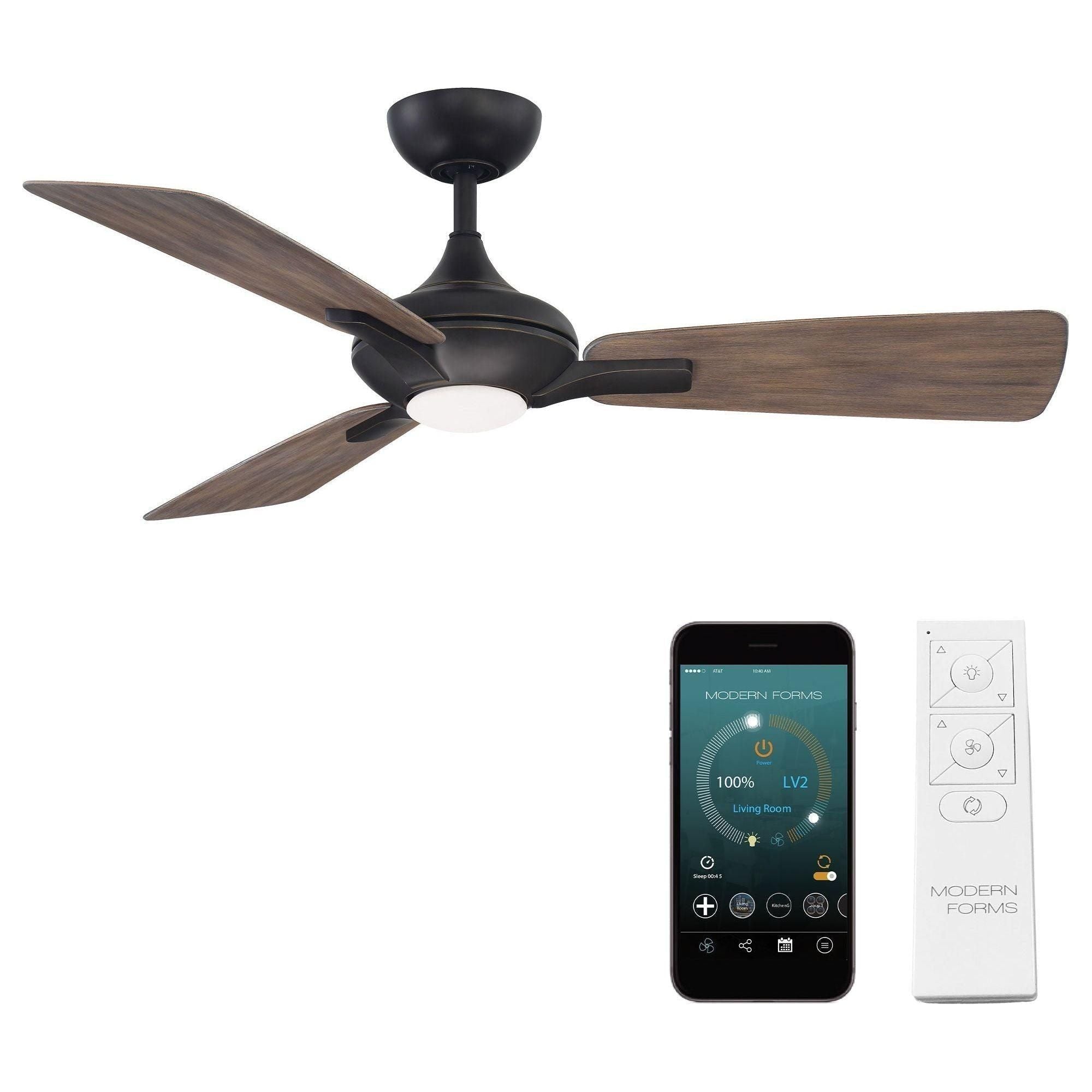 Modern Forms - Mykonos 3 Indoor/Outdoor 3-Blade 52" Smart Ceiling Fan with LED Light Kit and Remote Control - Lights Canada