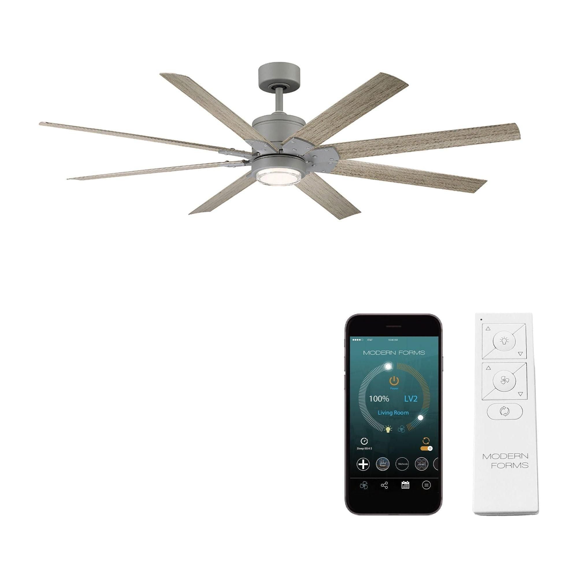 Modern Forms - Renegade Indoor/Outdoor 8-Blade 52" Smart Ceiling Fan with LED Light Kit and Remote Control - Lights Canada