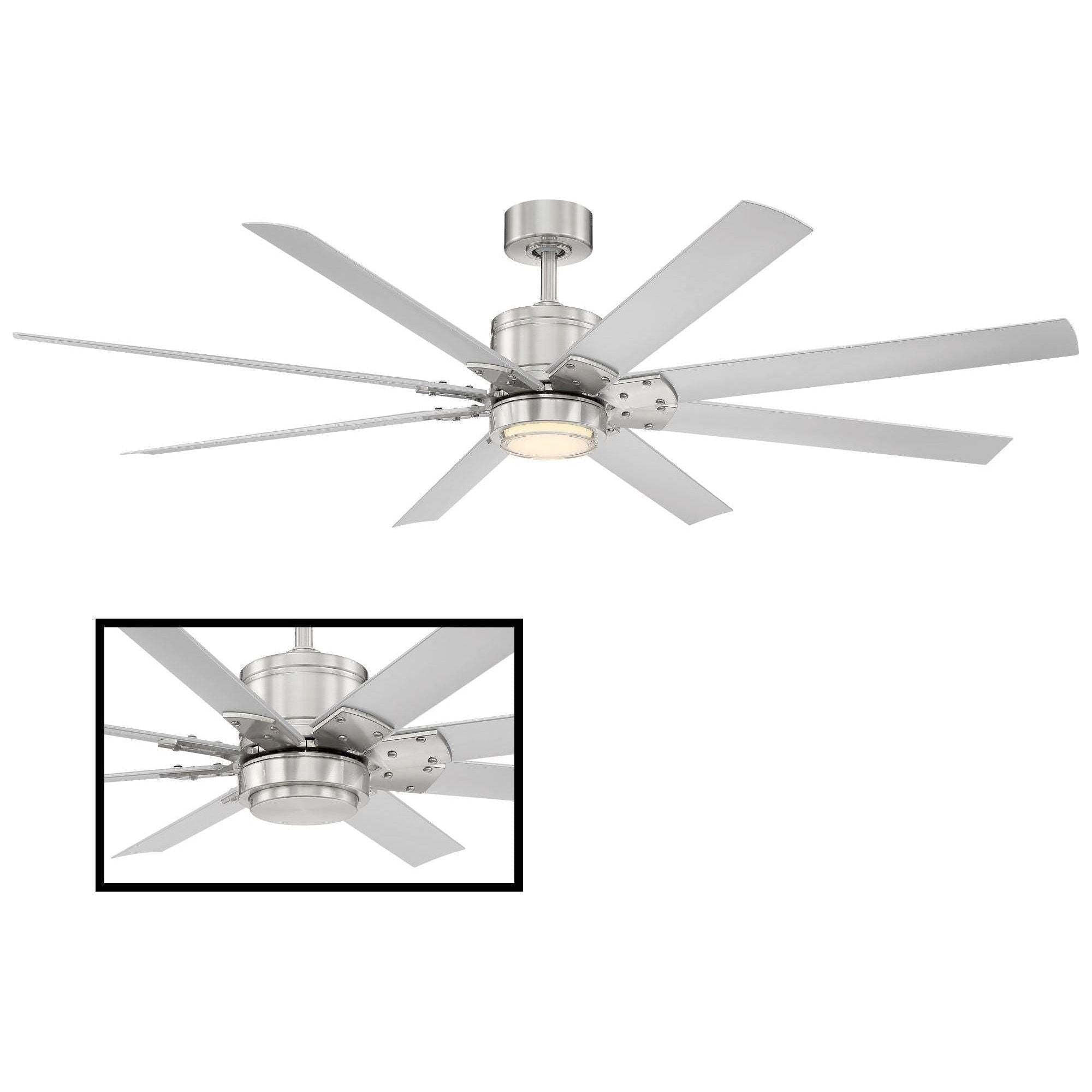 Modern Forms - Renegade Indoor/Outdoor 8-Blade 66" Smart Ceiling Fan with LED Light Kit and Remote Control - Lights Canada
