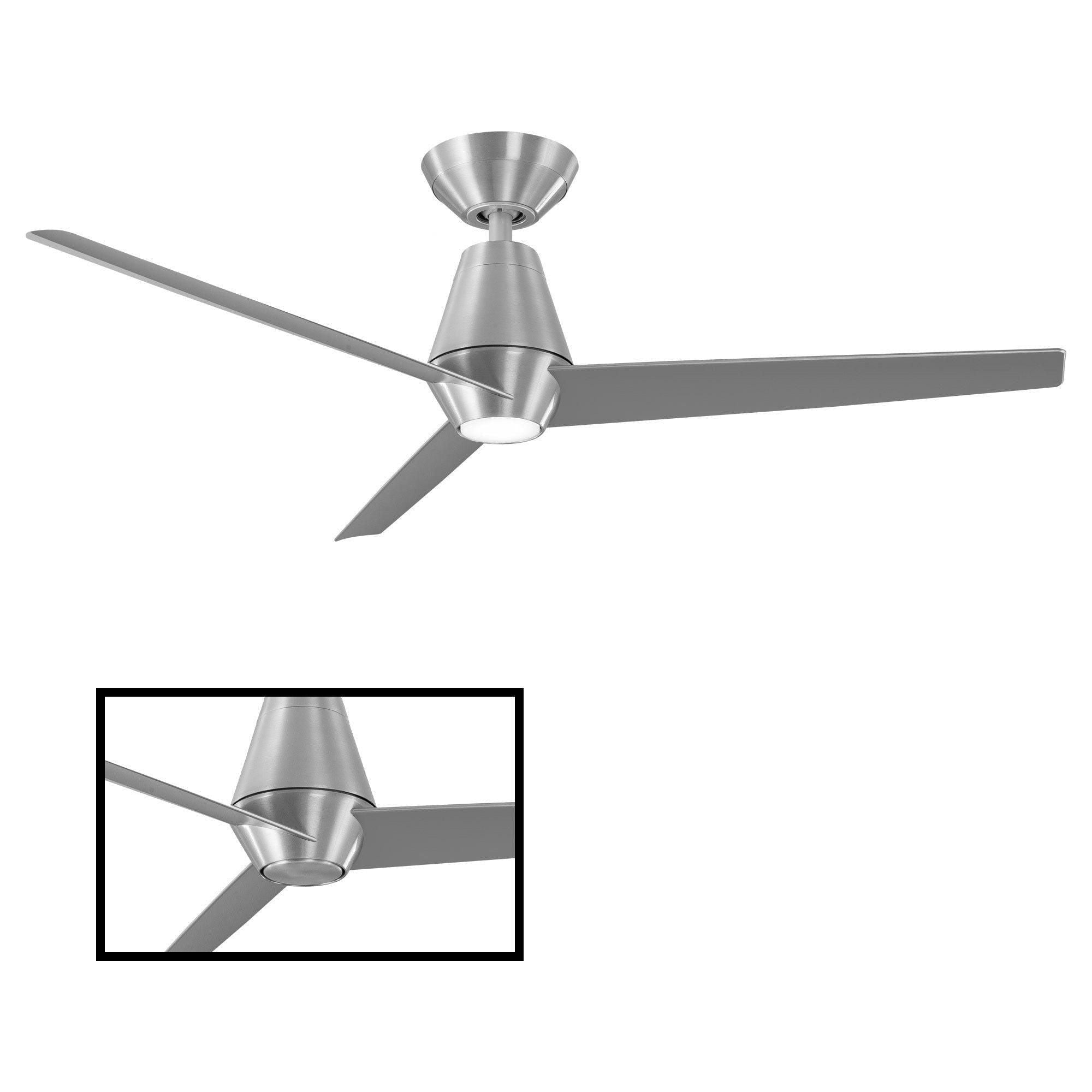 Modern Forms - Slim Indoor/Outdoor 3-Blade 52" Smart Ceiling Fan with LED Light Kit and Remote Control - Lights Canada
