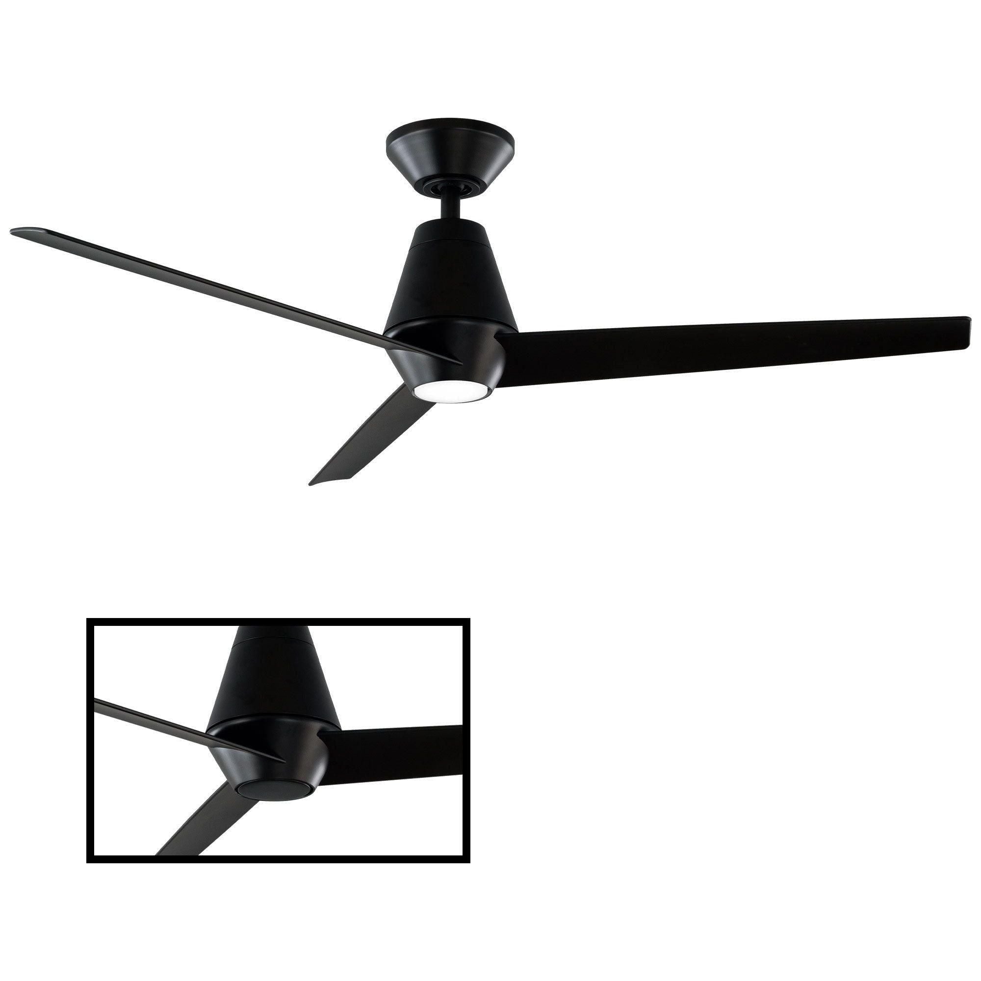 Modern Forms - Slim Indoor/Outdoor 3-Blade 52" Smart Ceiling Fan with LED Light Kit and Remote Control - Lights Canada