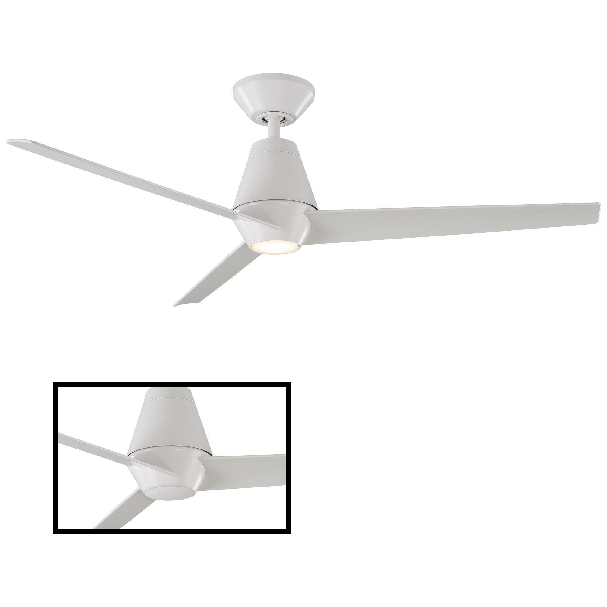 Modern Forms - Slim Indoor/Outdoor 3-Blade 52" Smart Ceiling Fan with LED Light Kit and Remote Control - Lights Canada