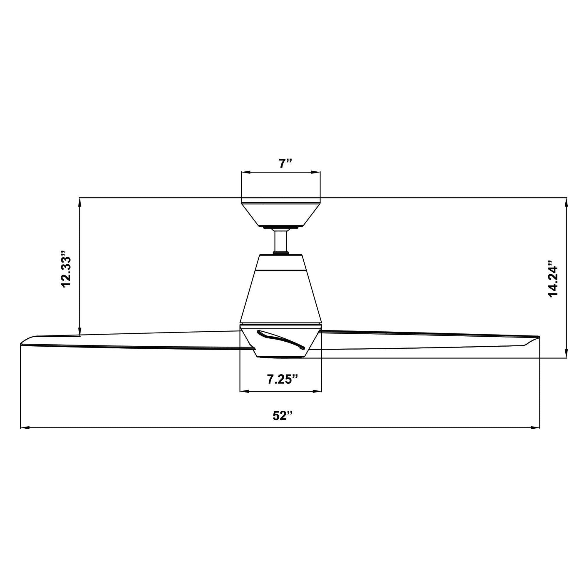 Modern Forms - Slim Indoor/Outdoor 3-Blade 52" Smart Ceiling Fan with LED Light Kit and Remote Control - Lights Canada