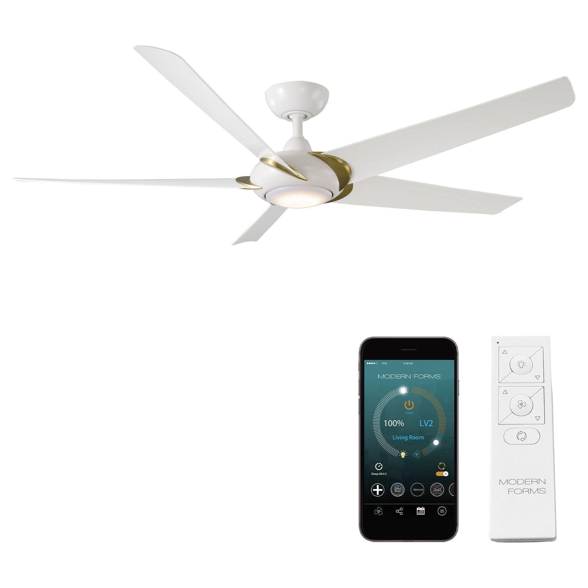 Modern Forms - Lucid Indoor/Outdoor 5-Blade 62" Smart Ceiling Fan with LED Light Kit and Remote Control - Lights Canada
